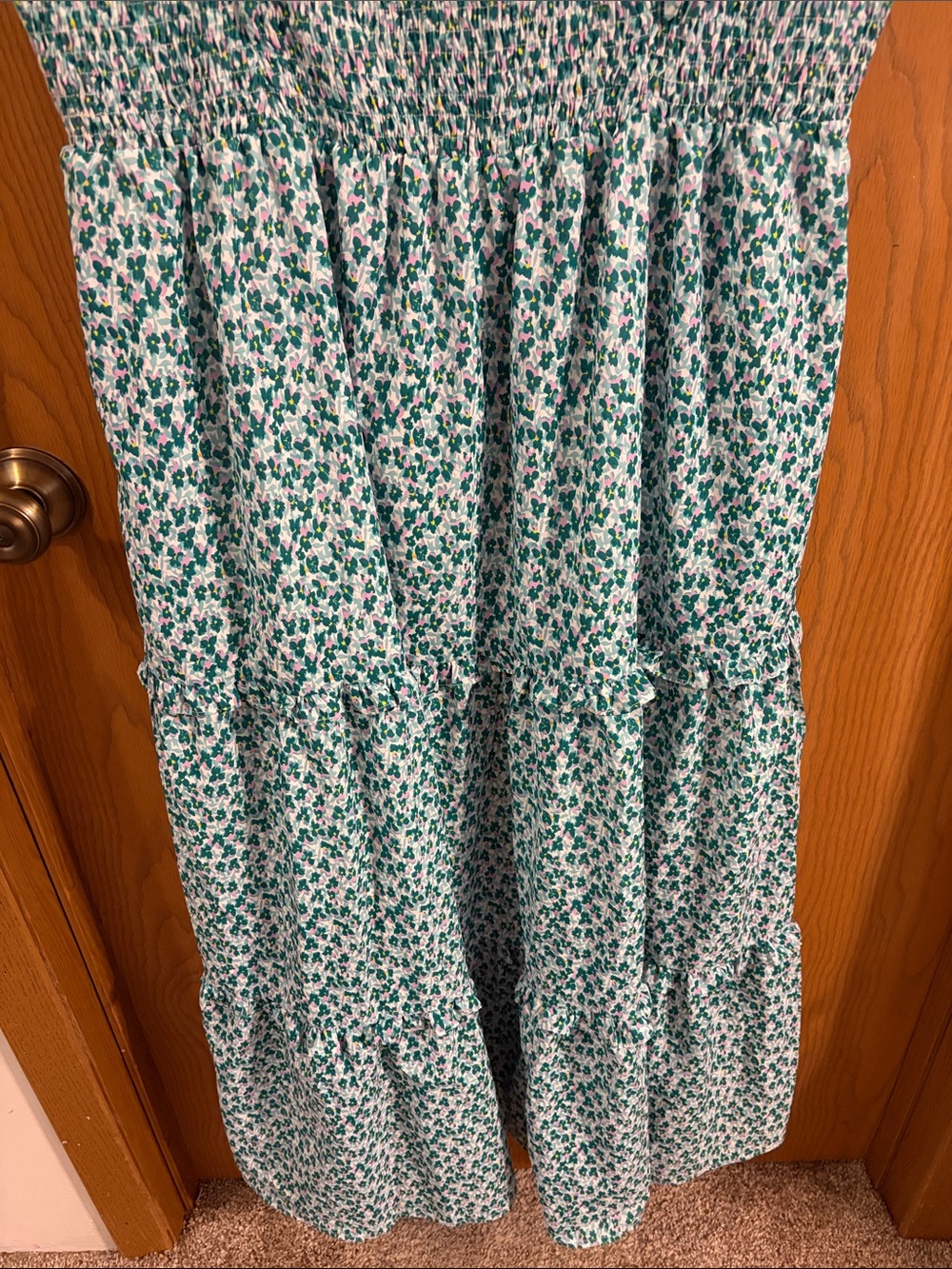 Nursing Queen NWOT Women's Smocked Floral Print Nursing Midi Dress Large - Picture 8 of 11